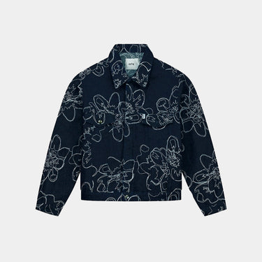 Denim steek bloemen all over jas