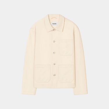 Saon Gestructureerd Twill Overshirt - Crème