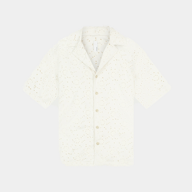 Benno Eyelet ss Shirt - Beige